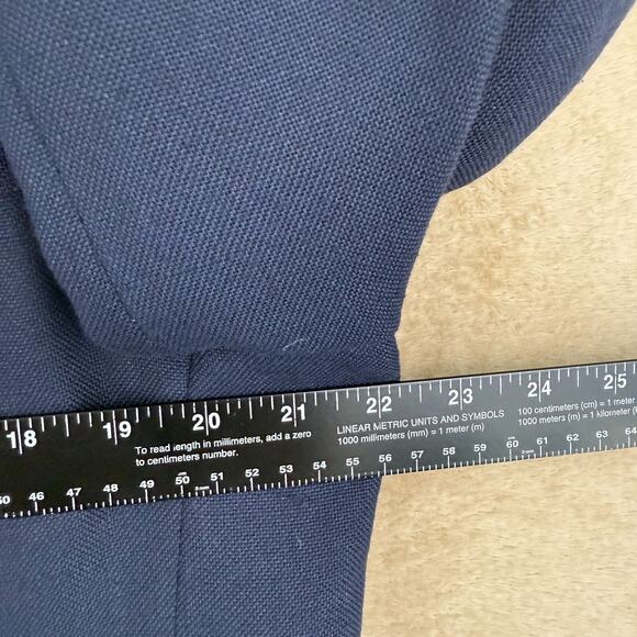 VTG Haggar Blazer Jacket Mens 44 Navy Blue Solid Wool Sport Coat Imperial USA - Picture 11 of 13